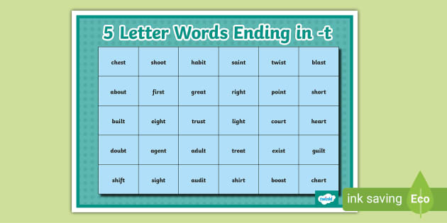 5 letter words with ect