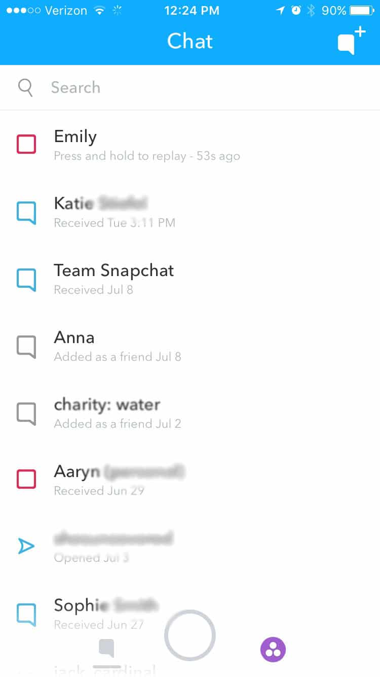 grey chat box on snapchat but still friends