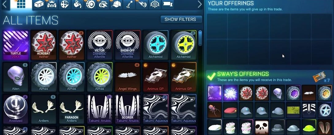 rocket league trade