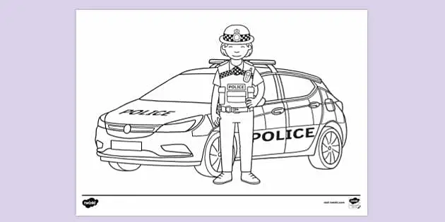 colouring pages police