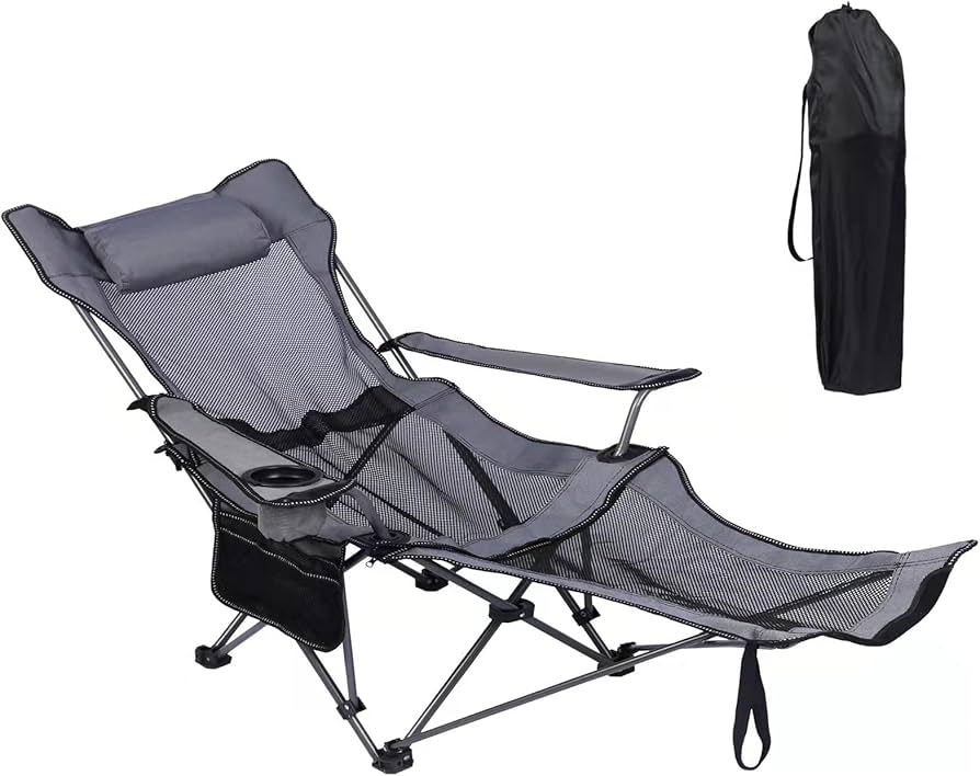 camping chairs reclining footrest