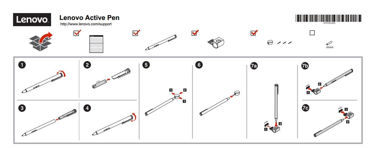 lenovo active pen 2 instructions