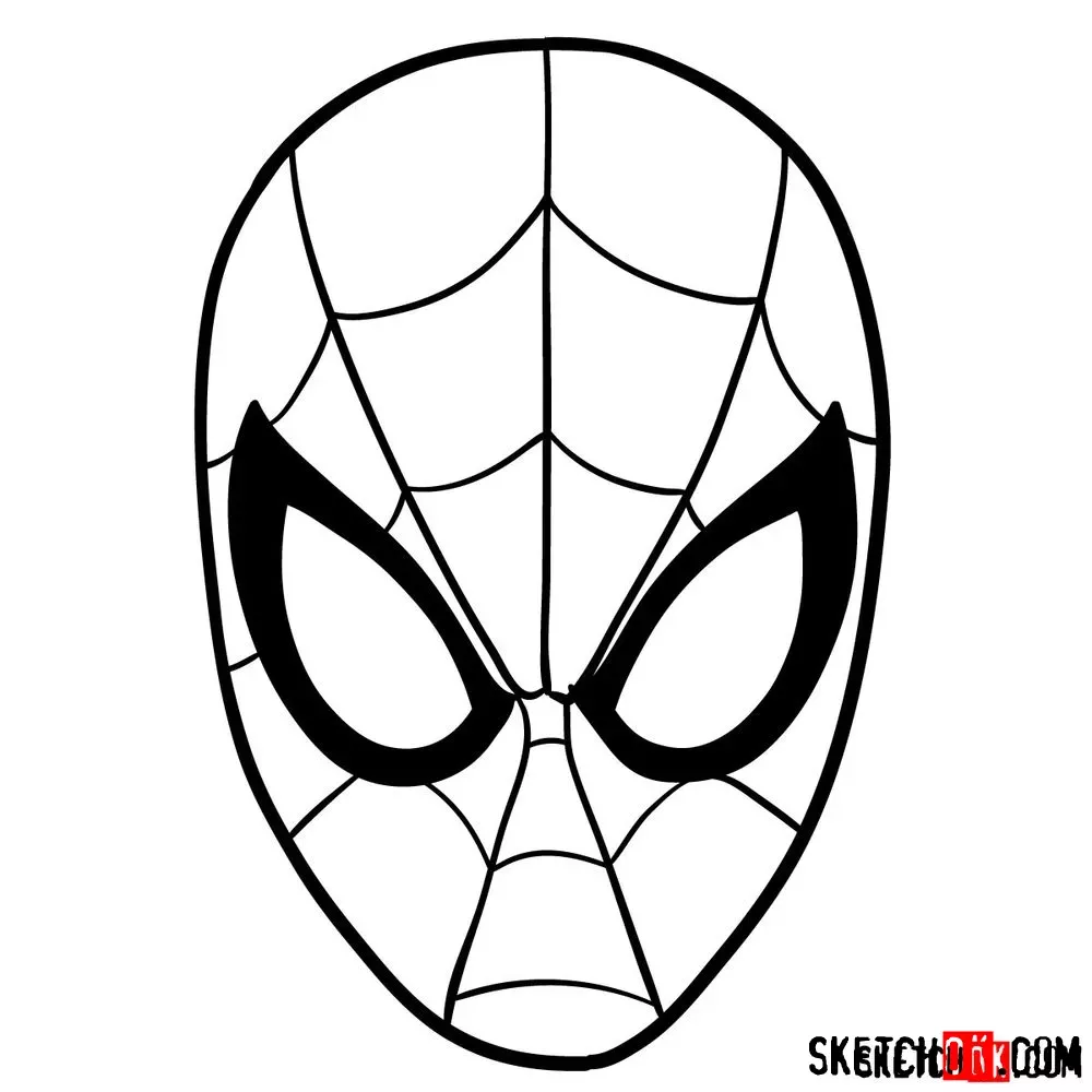 spiderman face sketch