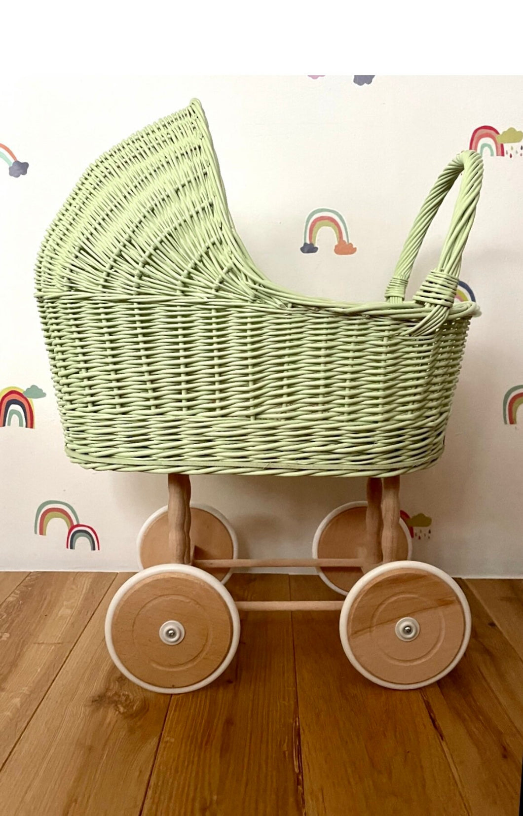 wicker doll pram