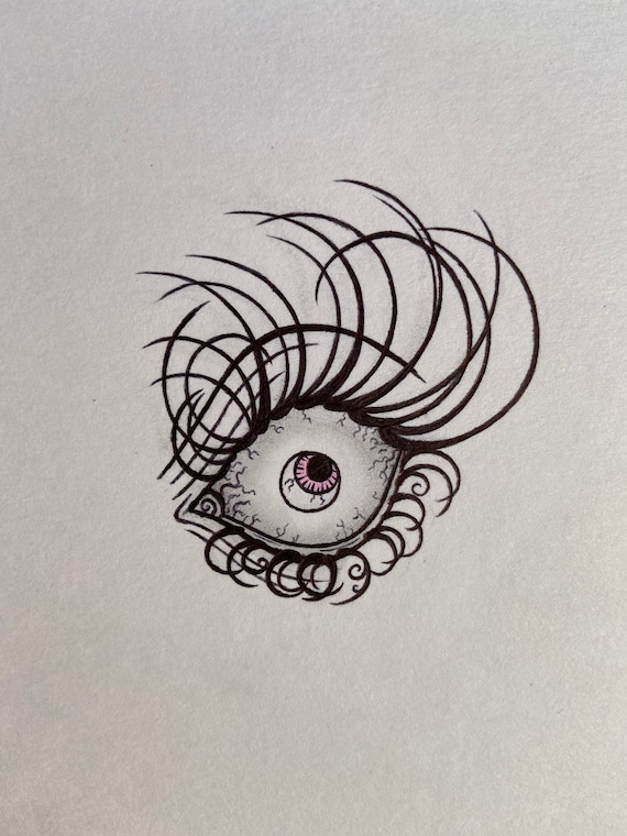 creepy eye drawing