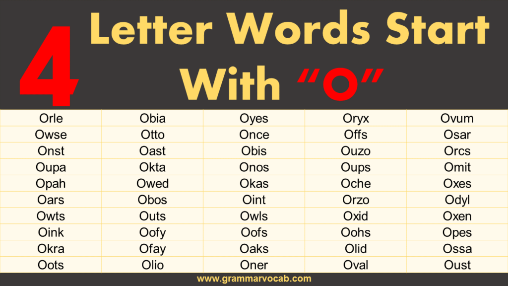 4 letter words starting with o