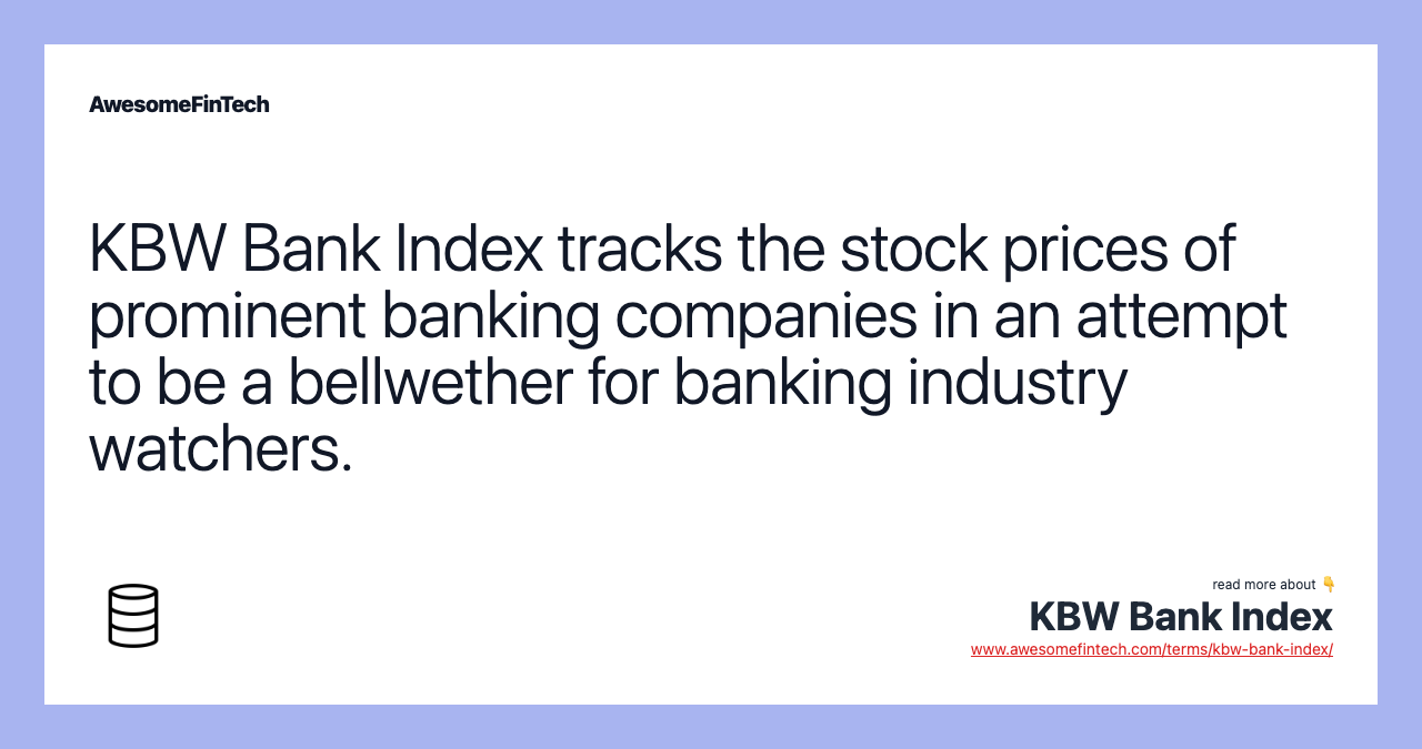 kbw bank index