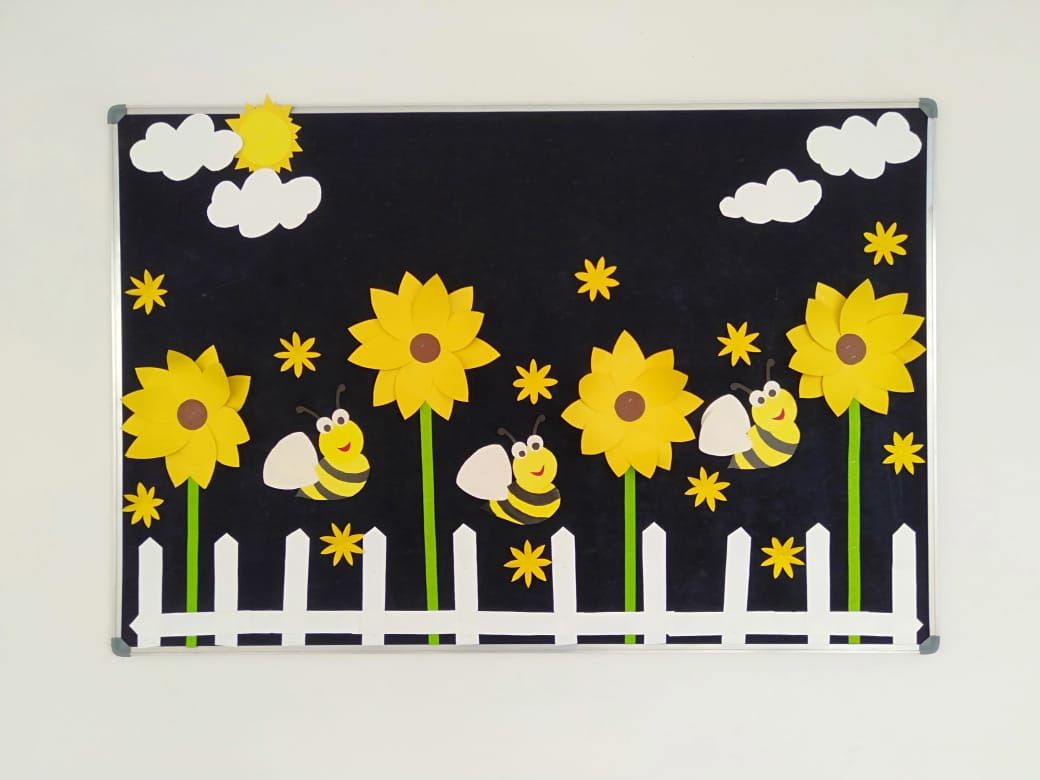 yellow day board decoration ideas