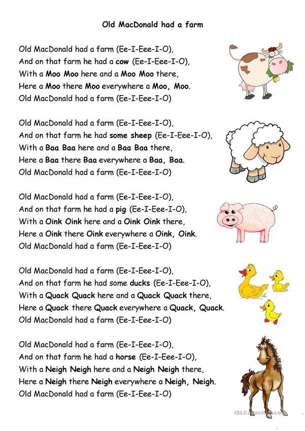 old mc donalds had a farm lyrics