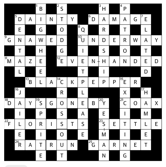 daintily odd crossword clue