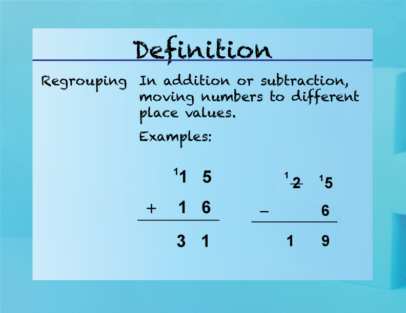 what does regrouping mean in math