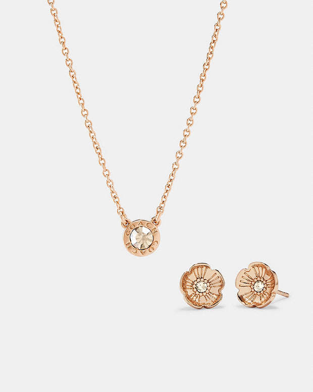 coach necklace rose gold