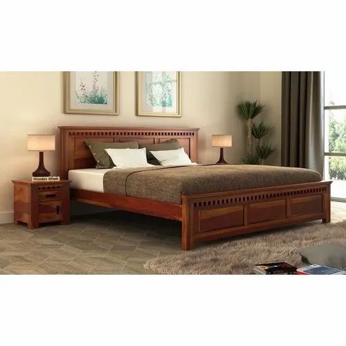 solid wood bed without storage