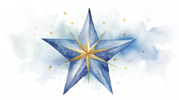 christmas star watercolor