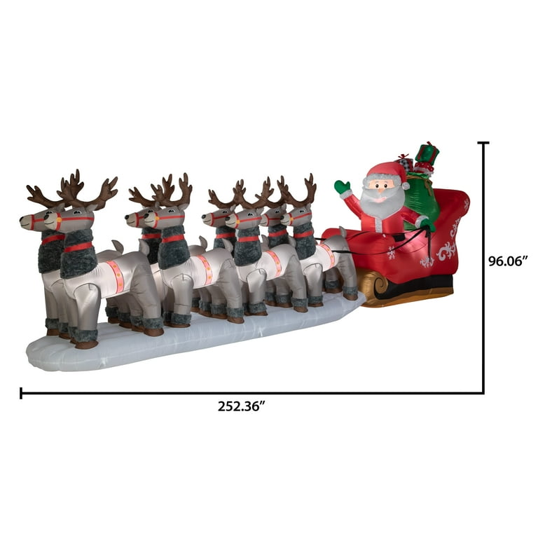 inflatable sleigh and reindeer