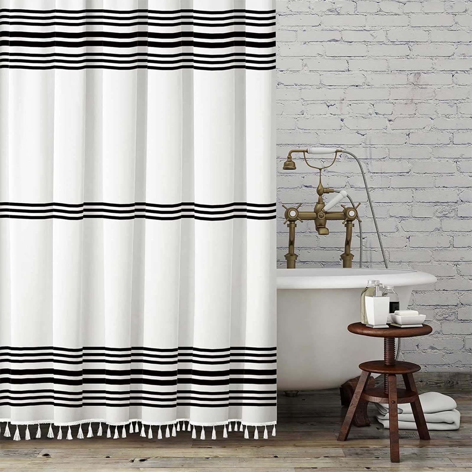 black & white shower curtains