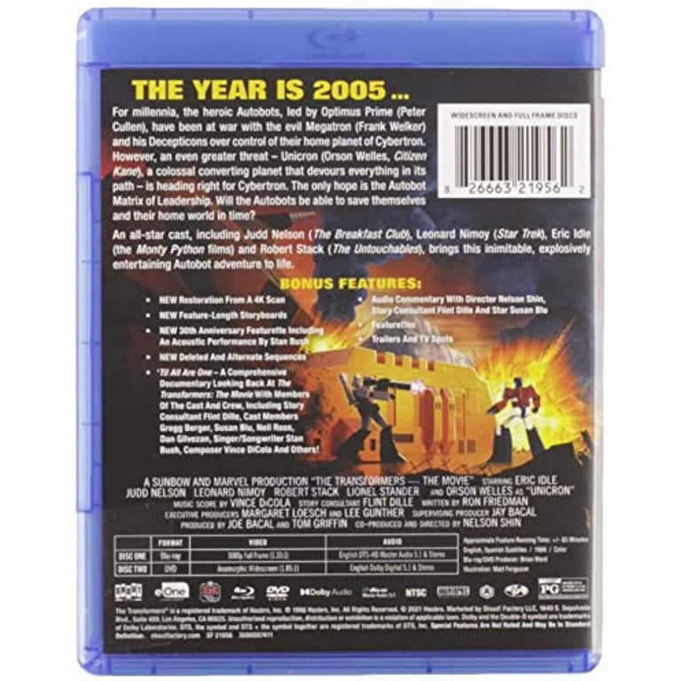 transformers the movie blu ray