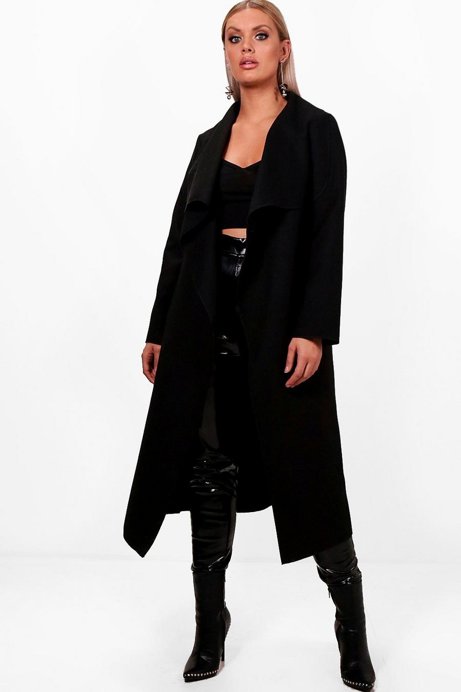 boohoo coat black