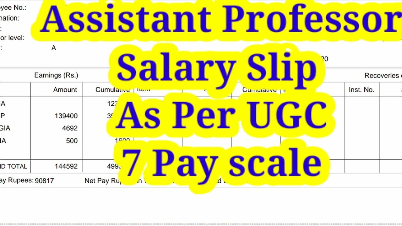 basic salary of assistant professor