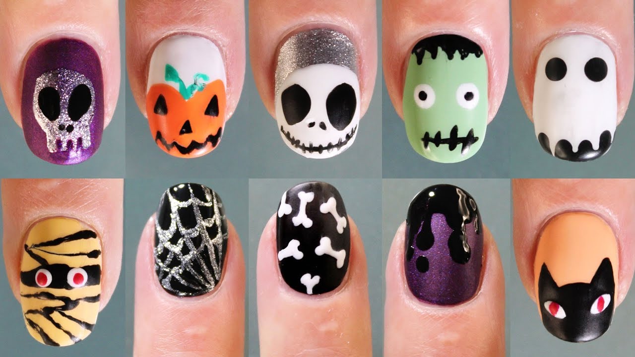 diseños de uñas halloween 2018