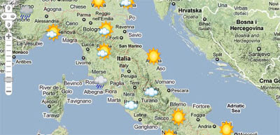 italy weather map