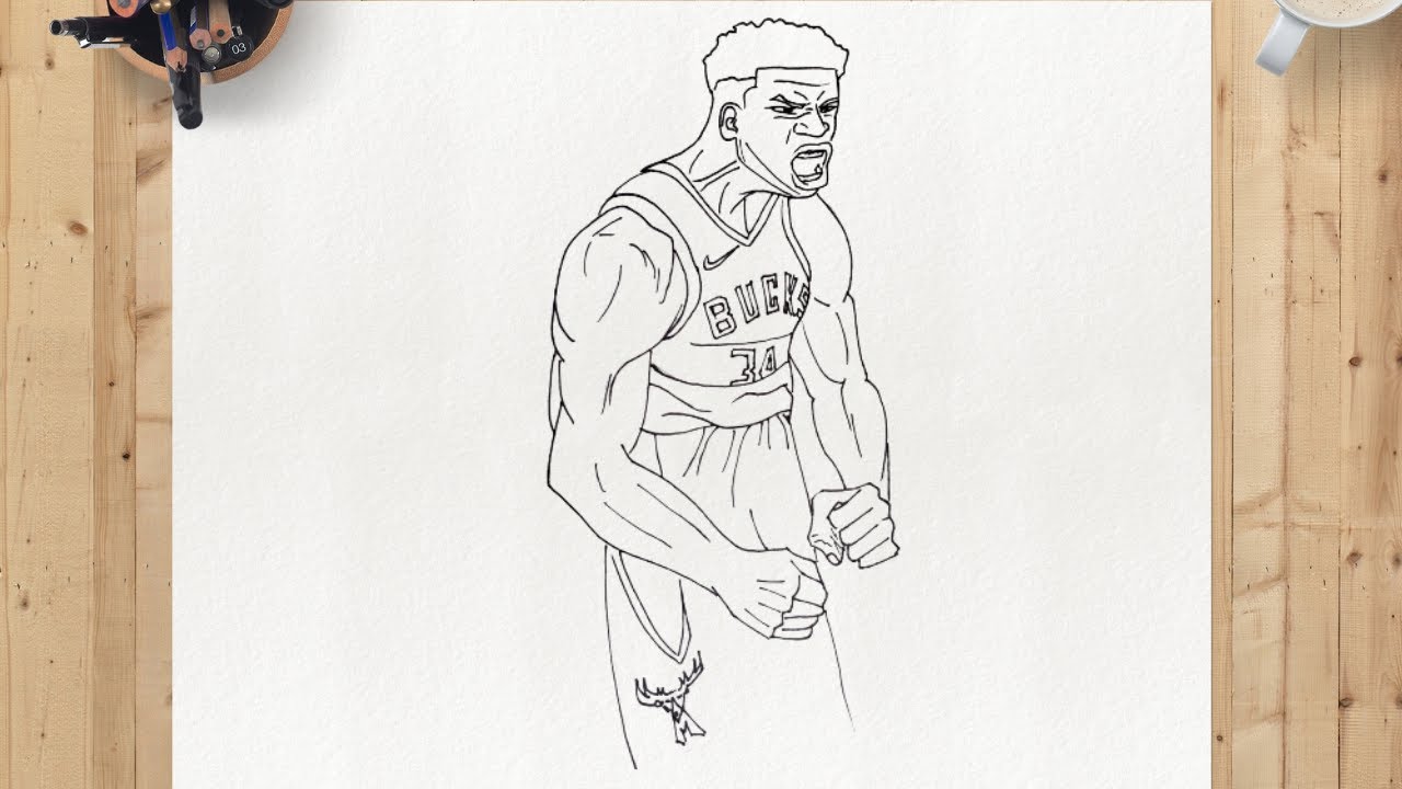 how to draw giannis antetokounmpo easy