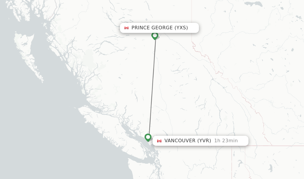 flights yxs to yvr