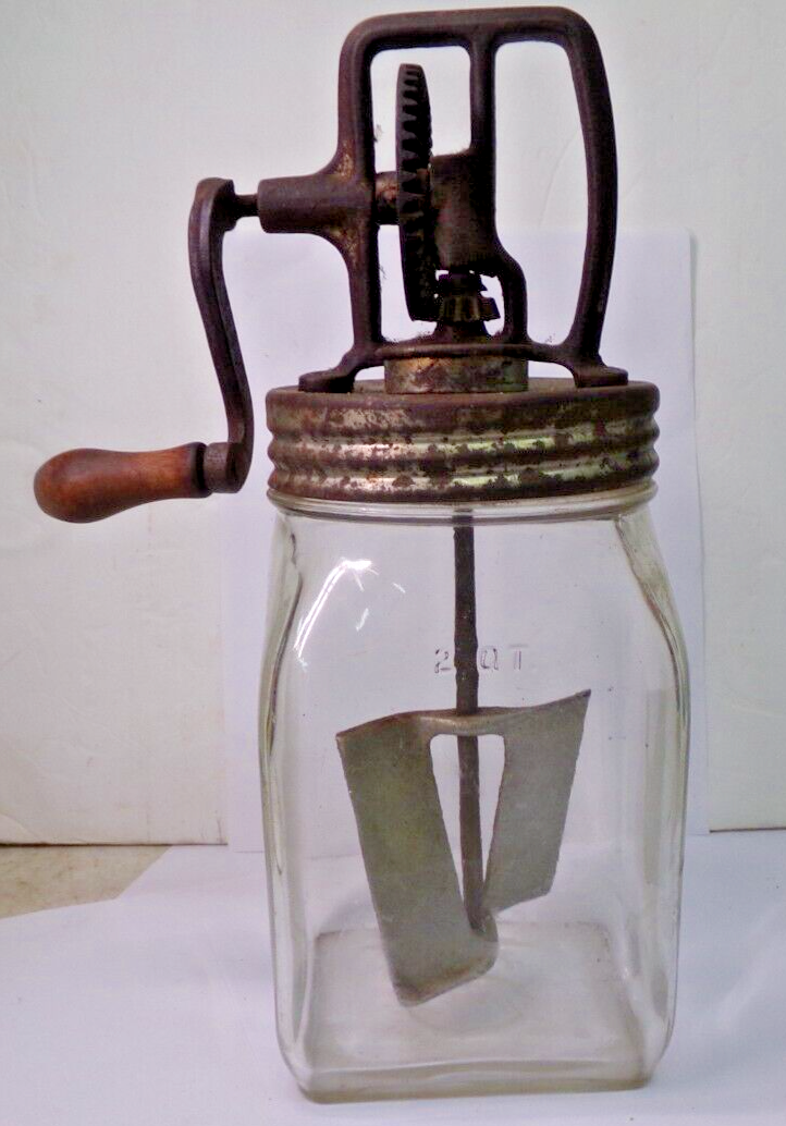 vintage butter churn jar