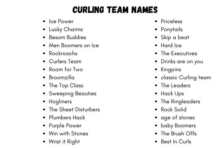 hilarious curling team names