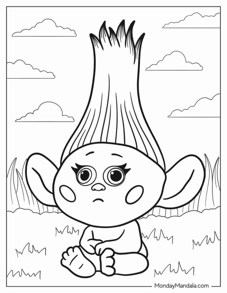 trolls coloring book pages