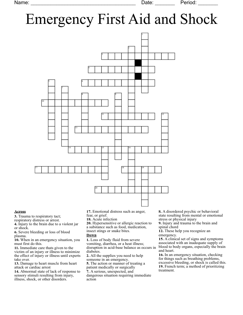 emergency exercise crossword clue