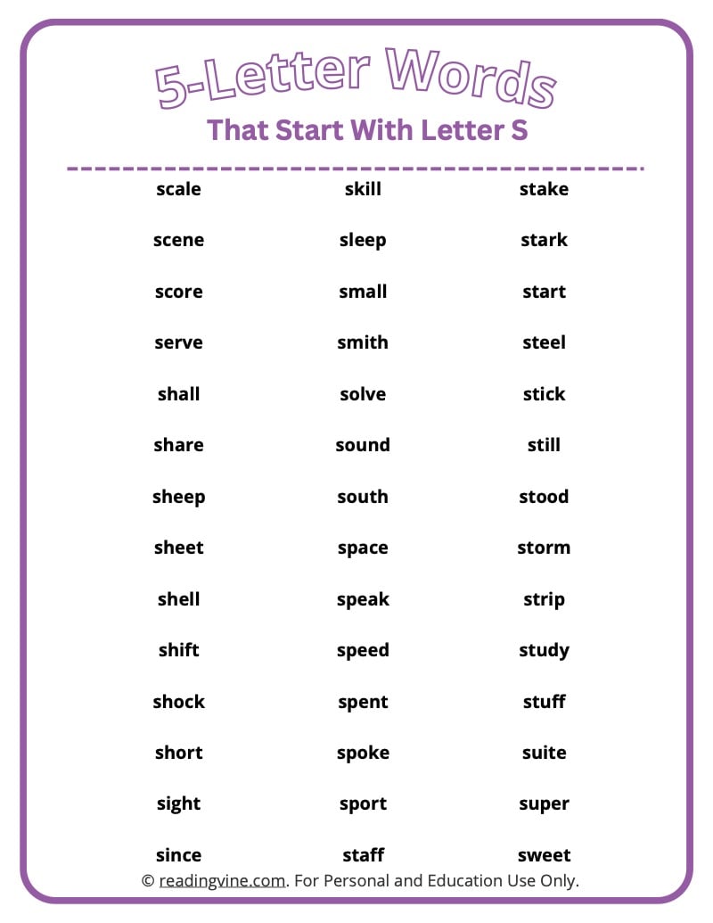 5 letter words starting sha