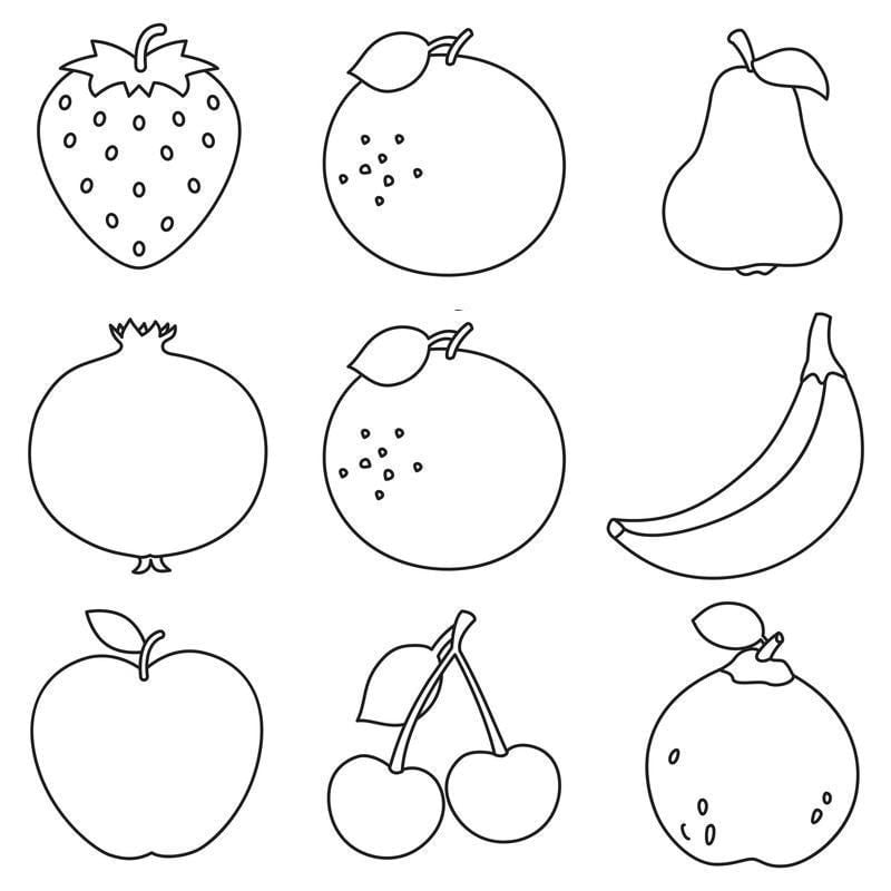 dibujos de frutas para colorear e imprimir