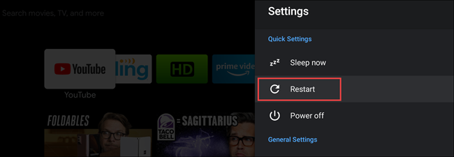 how to restart android tv