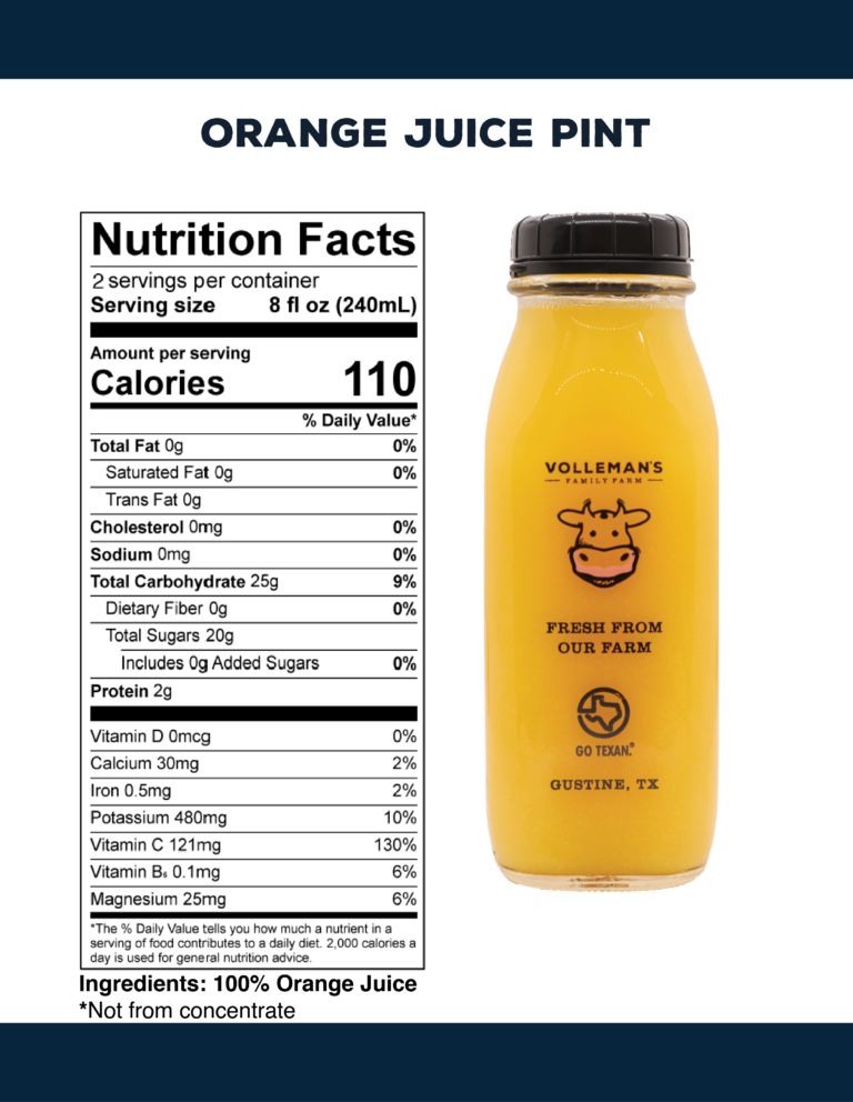 orange juice fresh calories