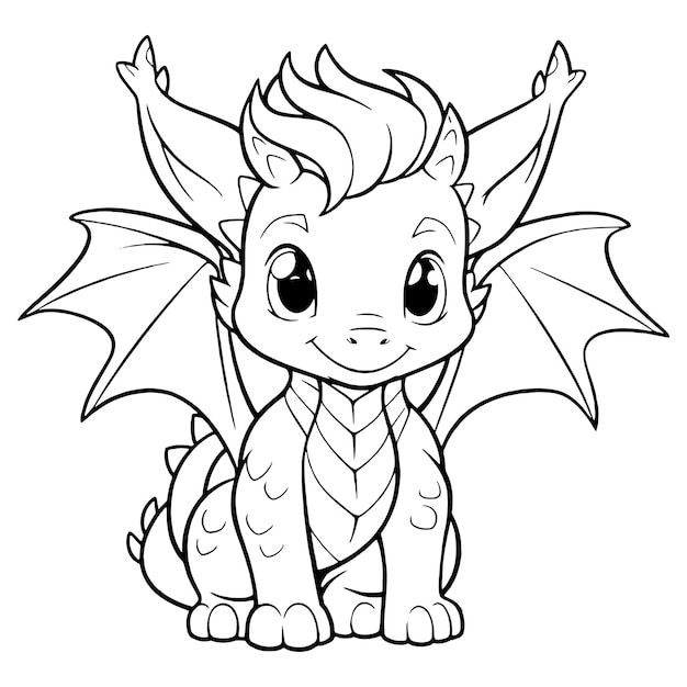 dragon kawaii para colorear