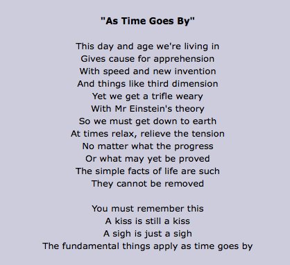 lyrics to as time goes by