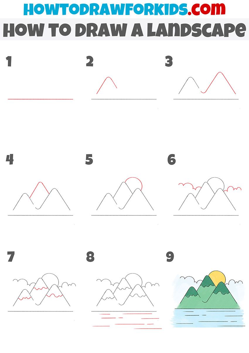 landscape step by step drawing