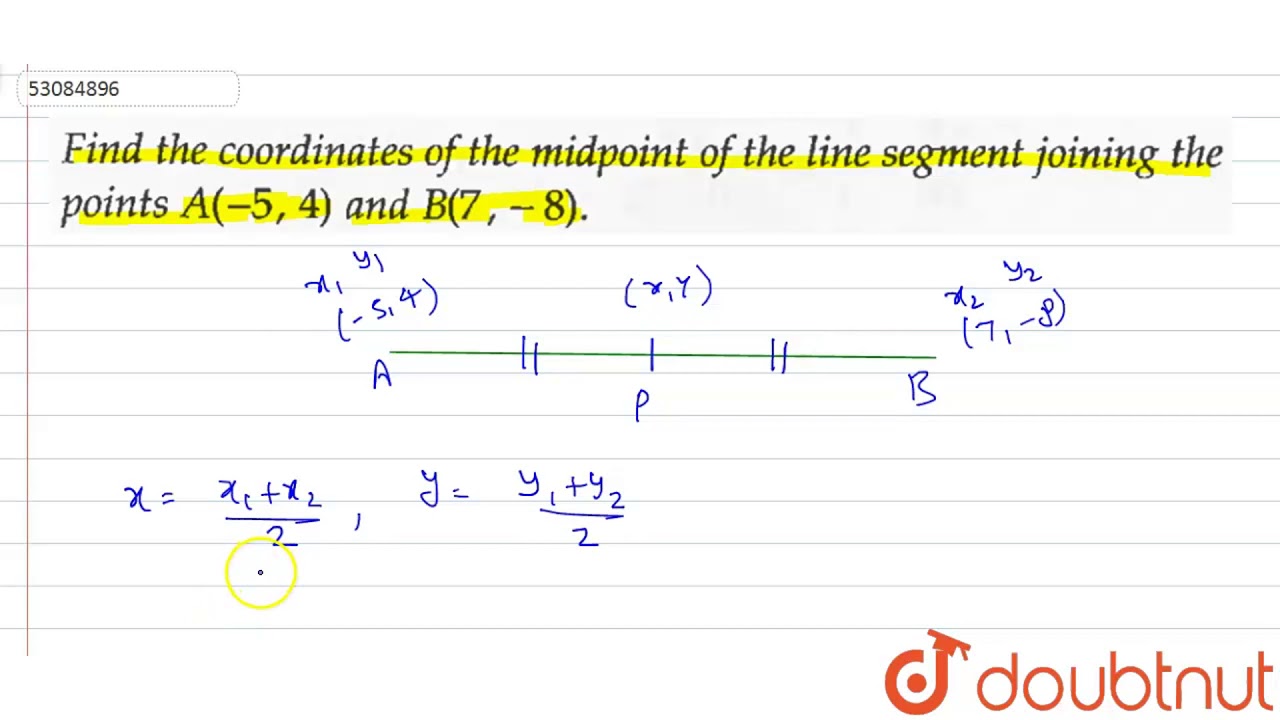 the line segment joining the points