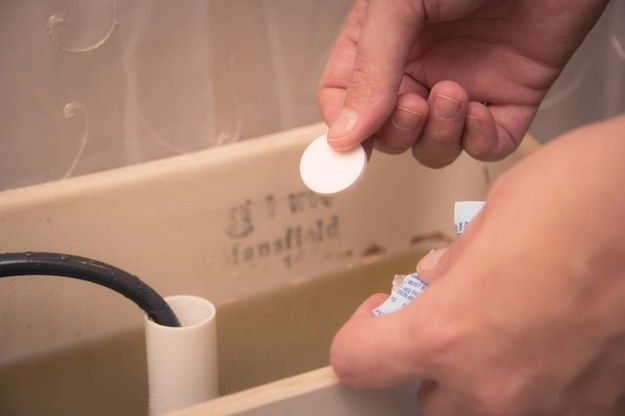 denture tablets in toilet tank