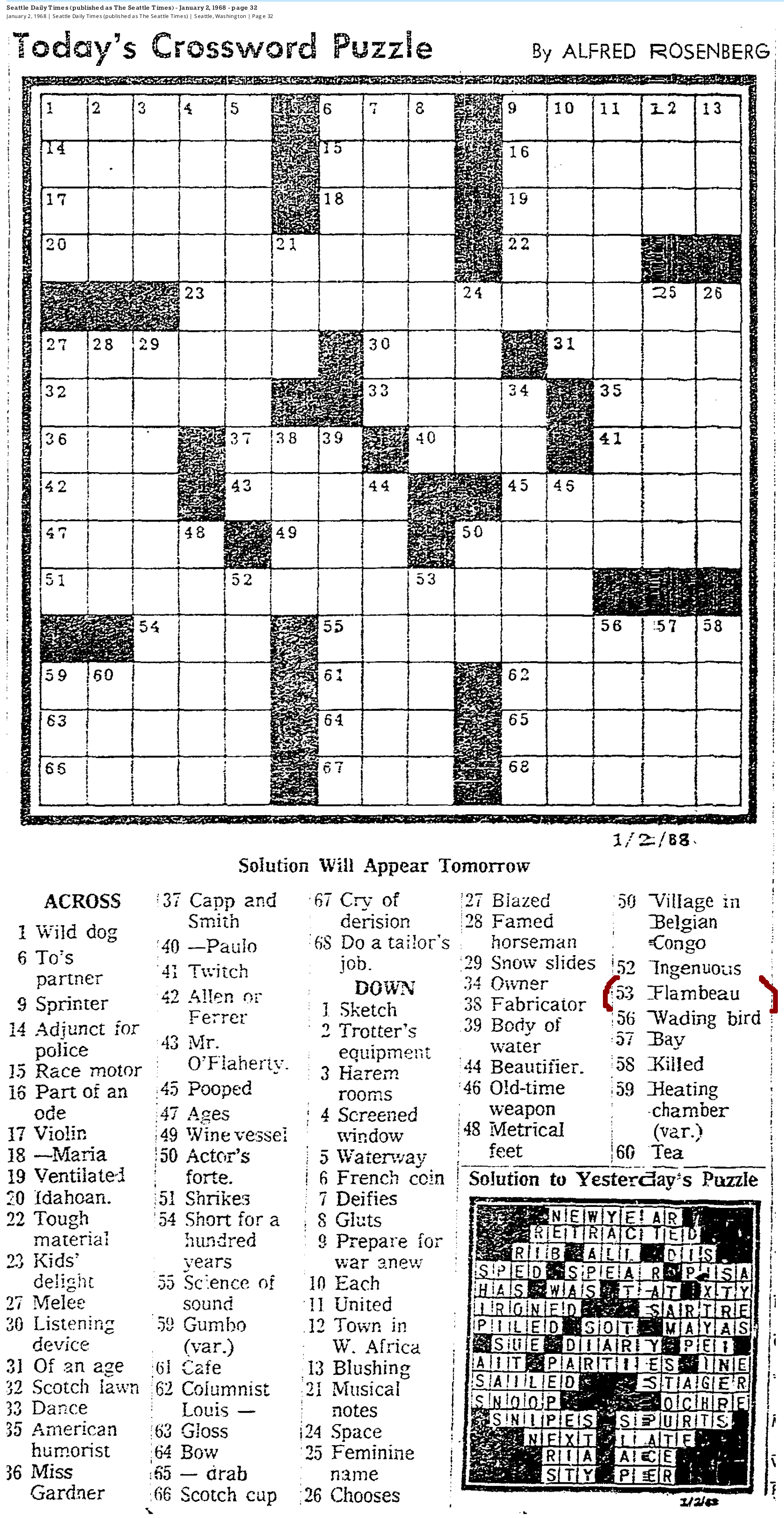 seattle times crossword puzzle