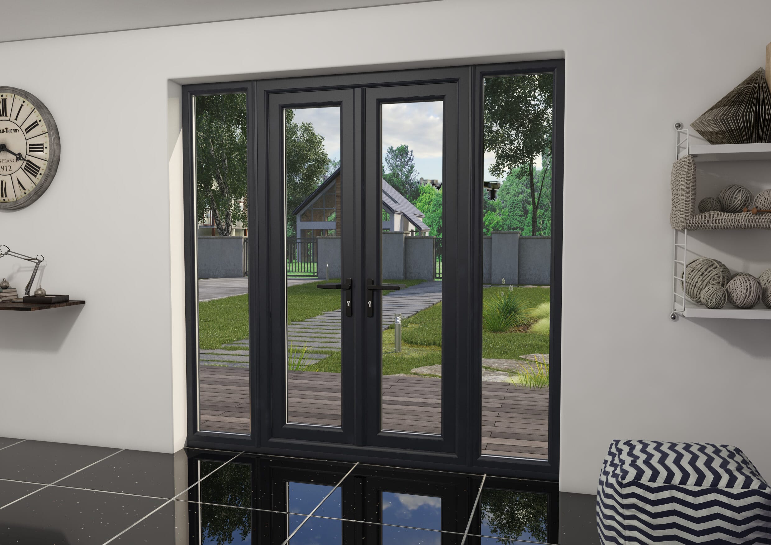 6ft french doors with side panels