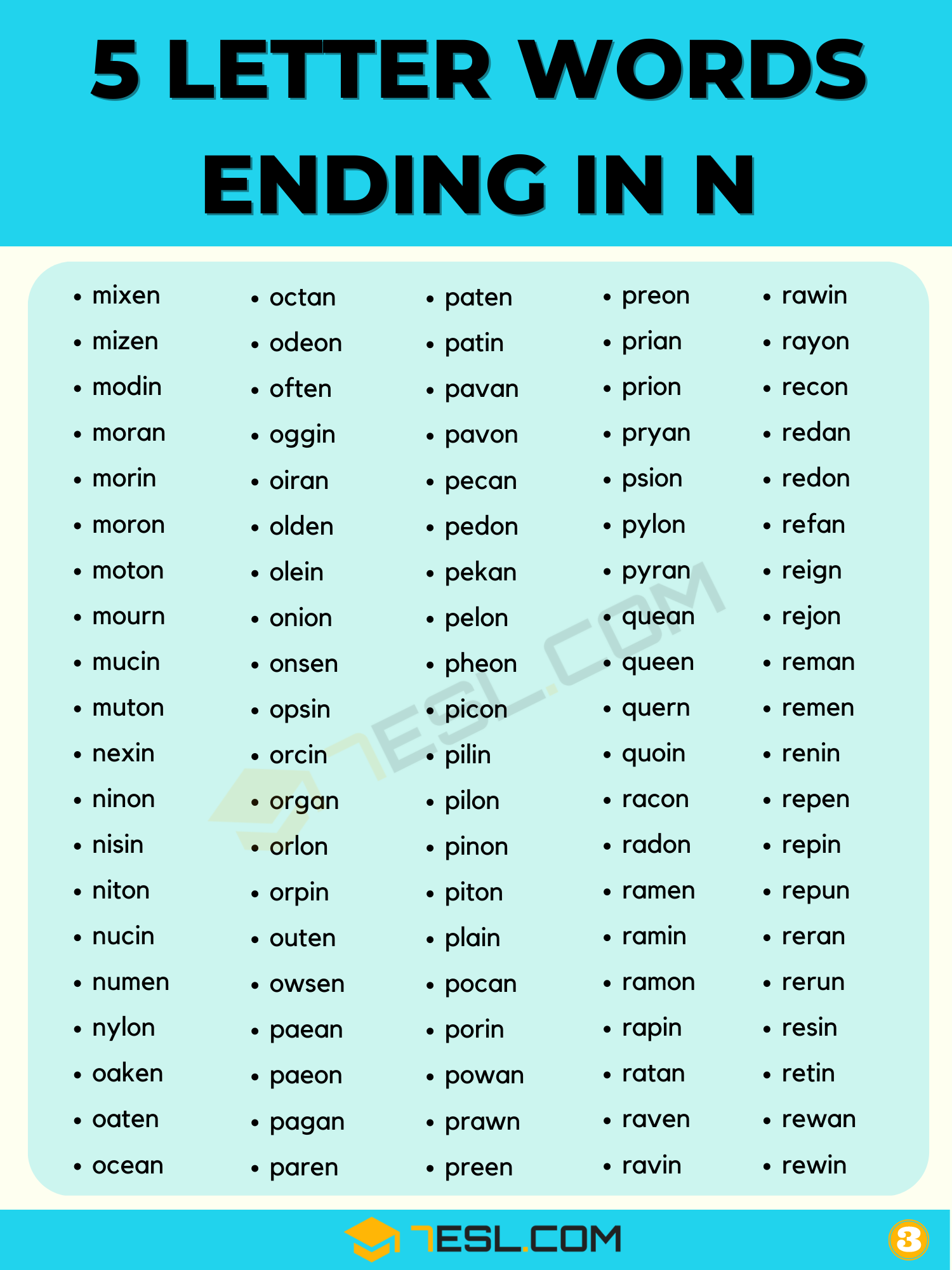 5 letter words ending in z