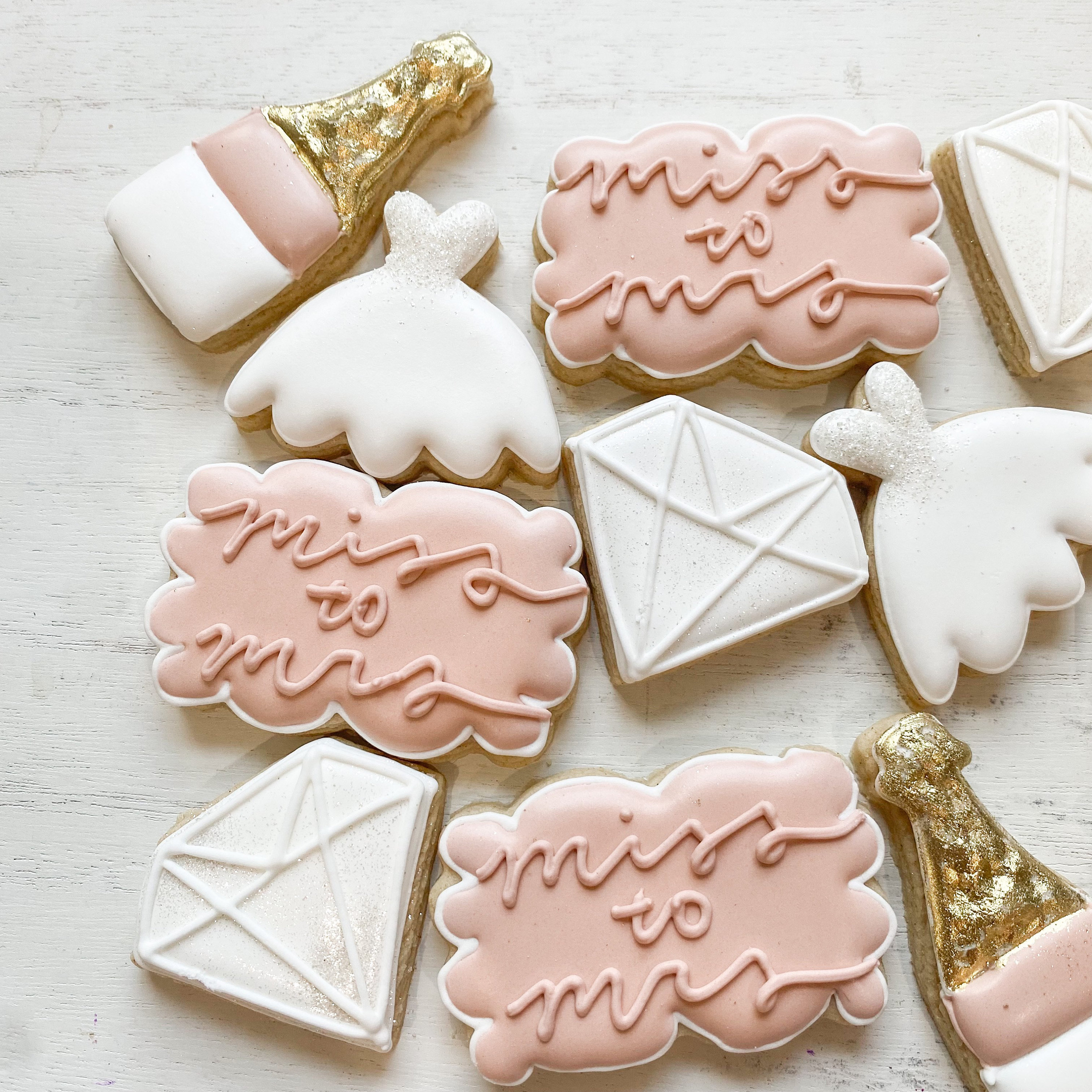 pink bridal shower cookies