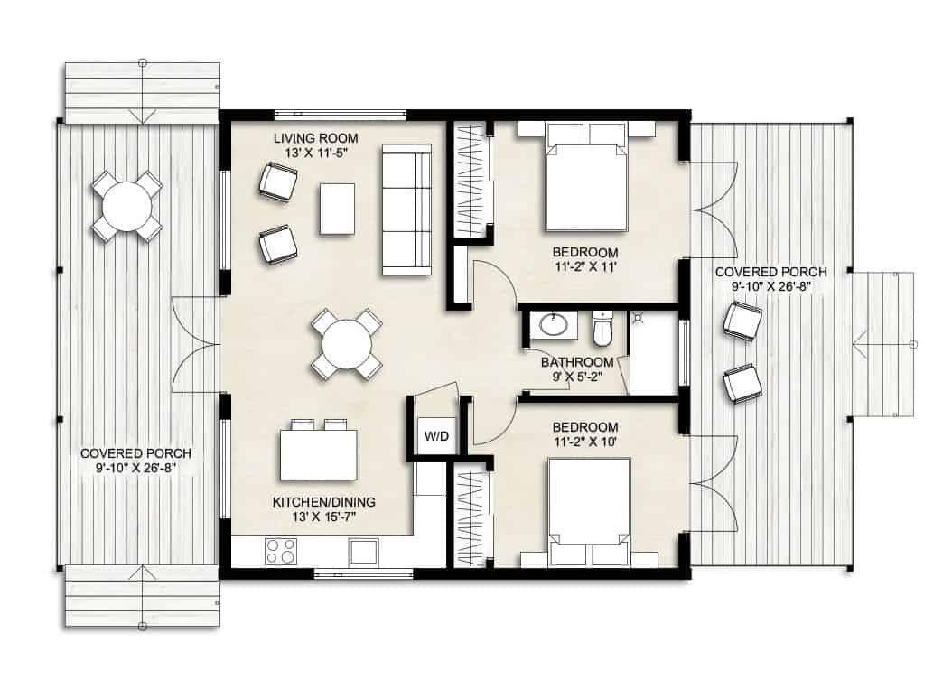 800 sq ft cottage plans