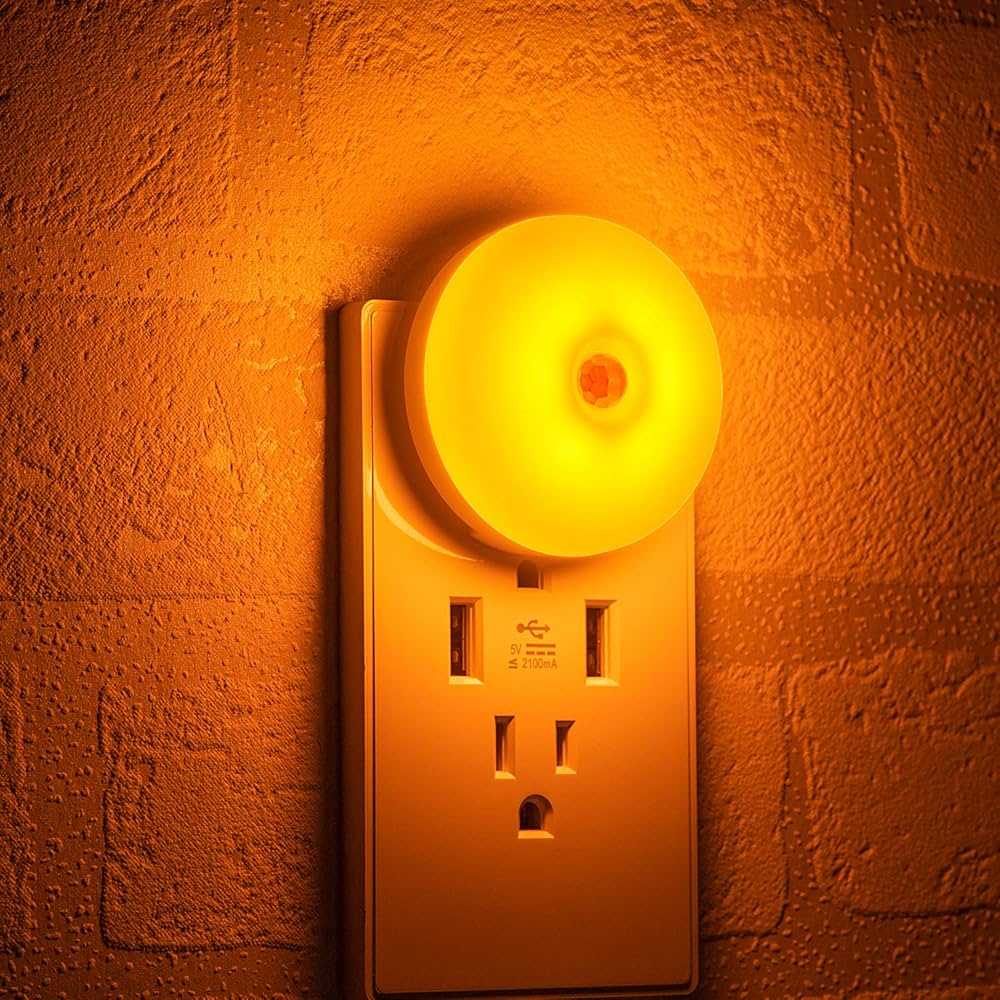 motion detector night light plug in