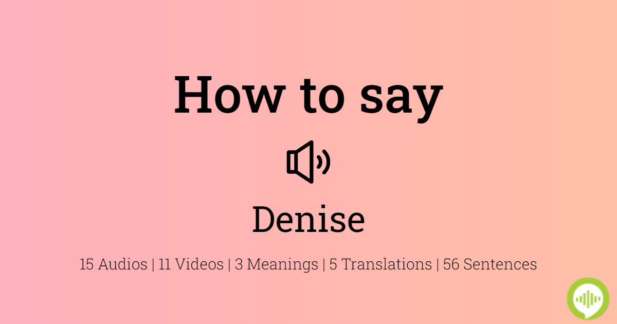 denise pronunciation