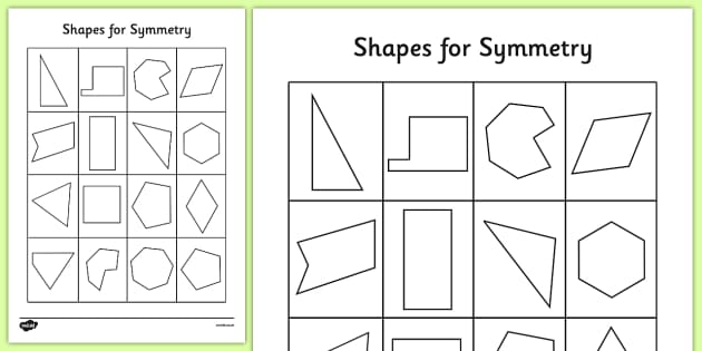 non symmetrical shapes worksheet