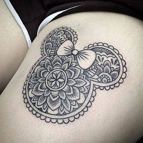 mickey mouse mandala tattoo