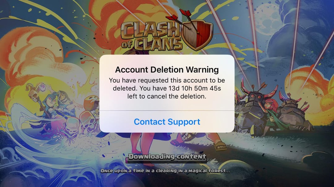 how to delete clash of clans account